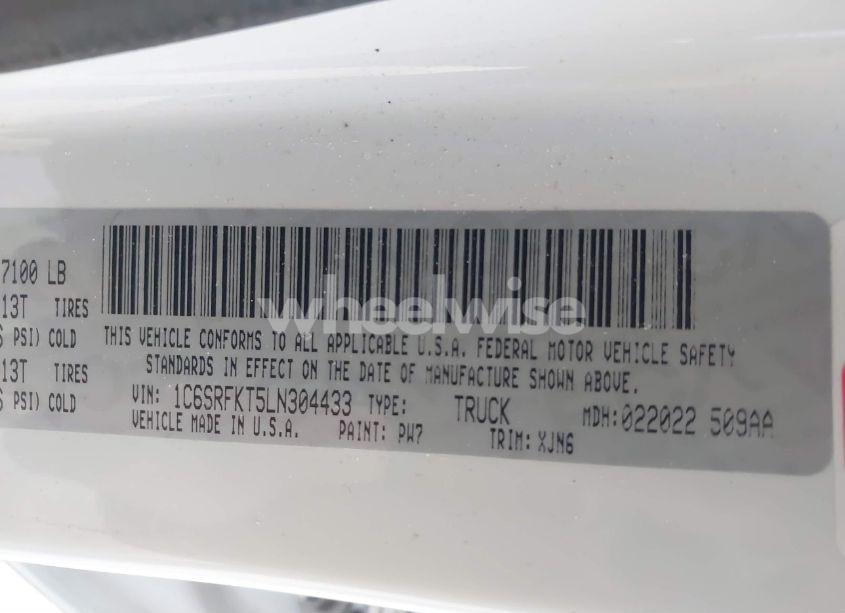 Photo 9 of 2020 Ram 1500 LARAMIE LONGHORN 4X4 5'7 BOX (VIN 1C6SRFKT5LN304433)