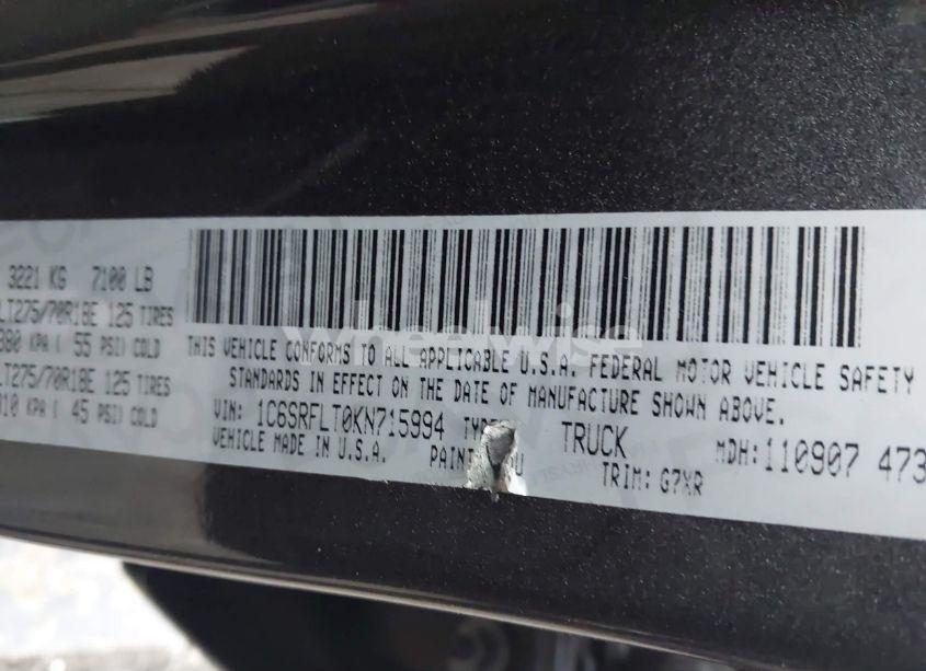 Photo 9 of 2019 Ram 1500 REBEL 4X4 5'7 BOX (VIN 1C6SRFLT0KN715994)