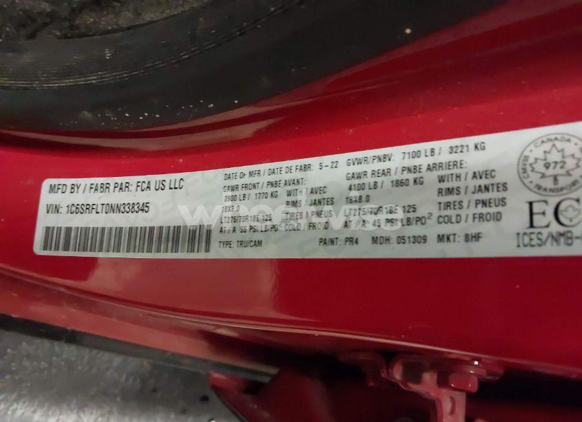 Photo 9 of 2022 Ram 1500 REBEL (VIN 1C6SRFLT0NN338345)