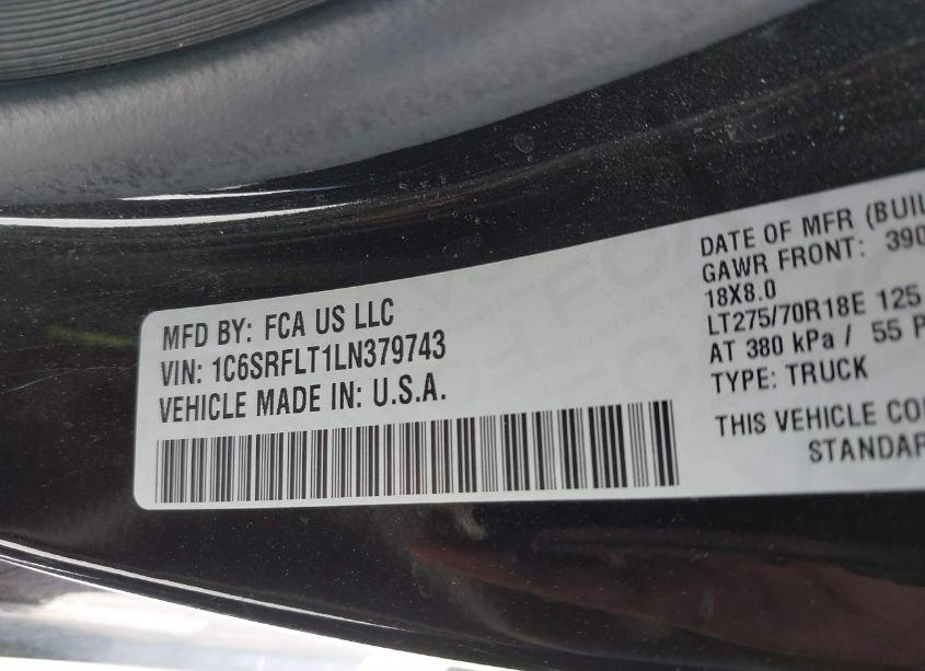 Photo 9 of 2020 Ram 1500 REBEL 4X4 5'7 BOX (VIN 1C6SRFLT1LN379743)