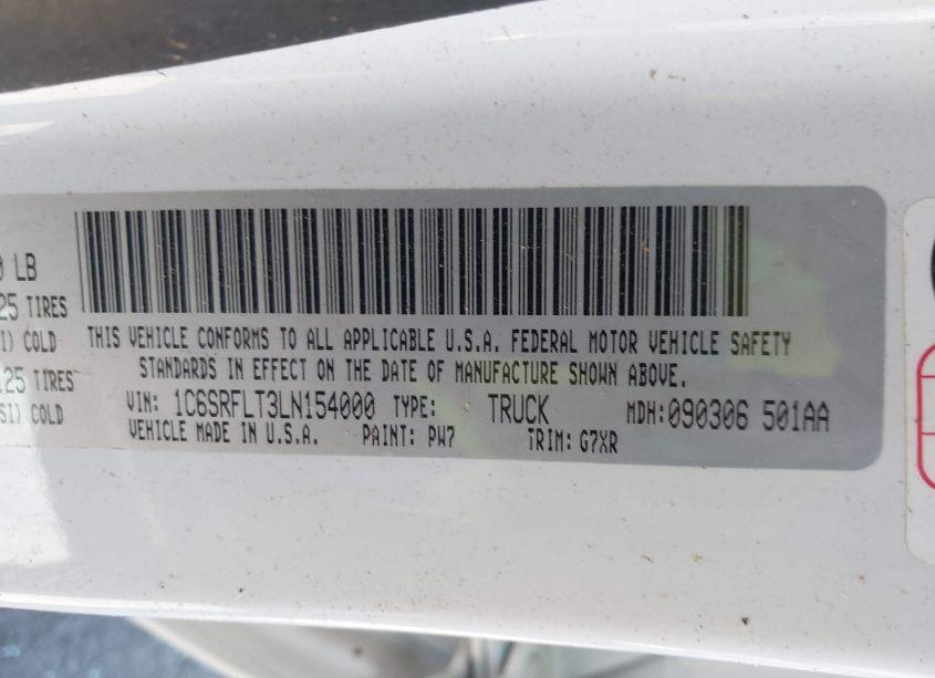 Photo 9 of 2020 Ram 1500 (VIN 1C6SRFLT3LN154000)