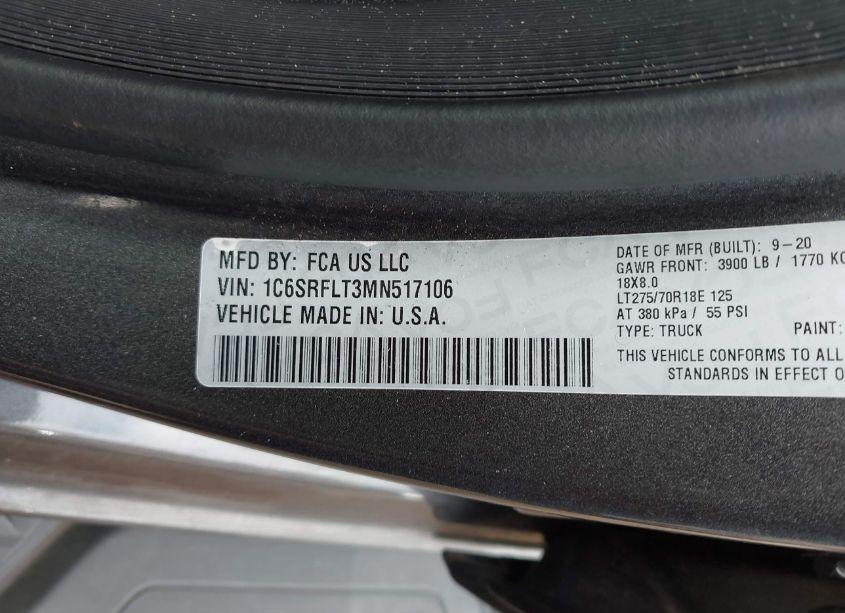 Photo 9 of 2021 Ram 1500 REBEL 4X4 5'7 BOX (VIN 1C6SRFLT3MN517106)