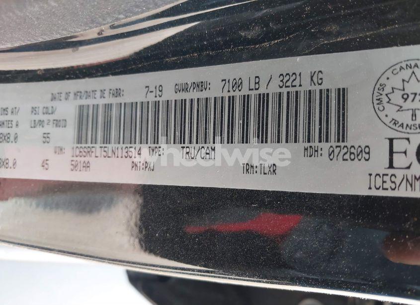 Photo 9 of 2020 Ram 1500 REBEL (VIN 1C6SRFLT5LN113514)