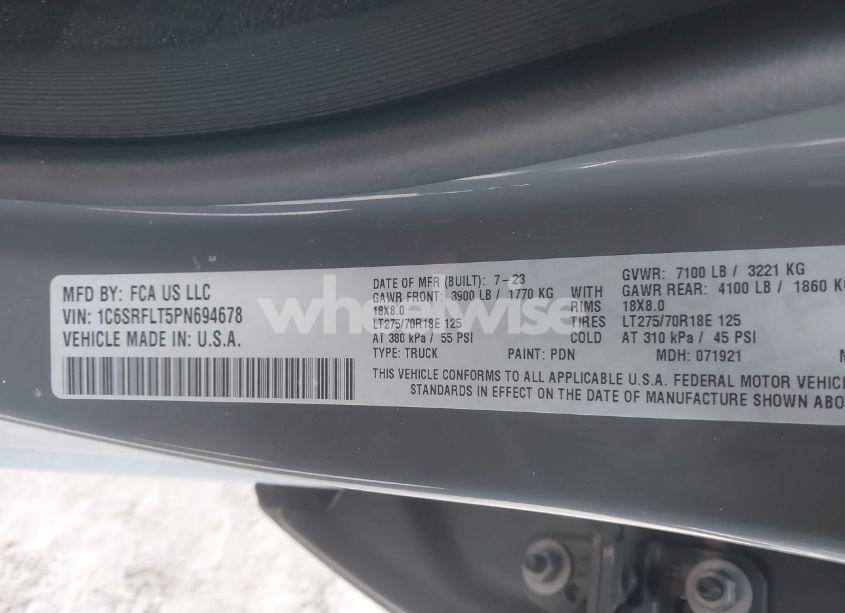 Photo 9 of 2023 Ram 1500 REBEL 4X4 5'7 BOX (VIN 1C6SRFLT5PN694678)