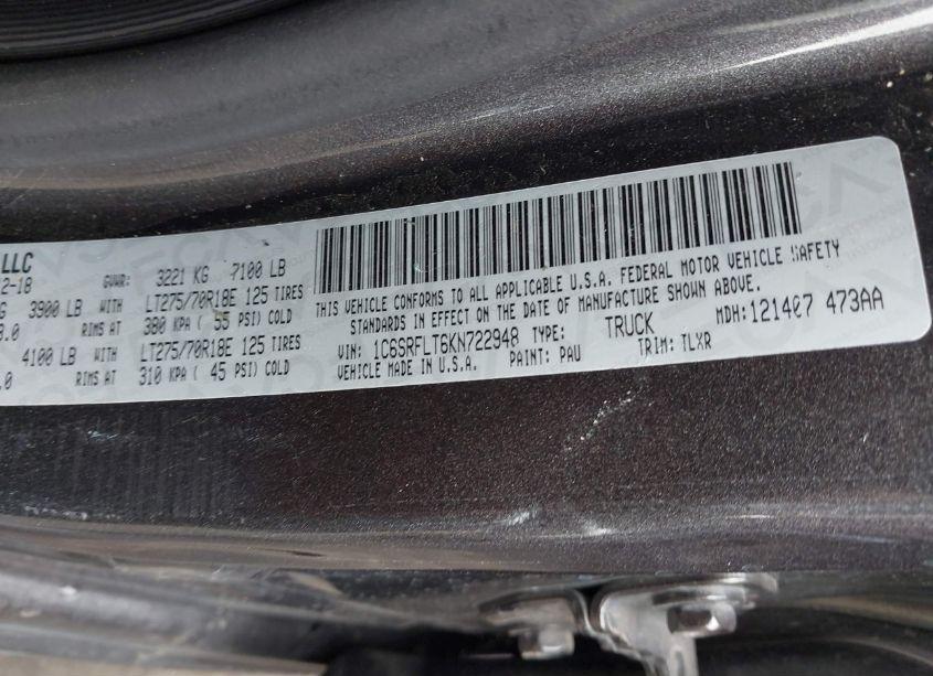 Photo 9 of 2019 Ram 1500 REBEL 4X4 5'7 BOX (VIN 1C6SRFLT6KN722948)