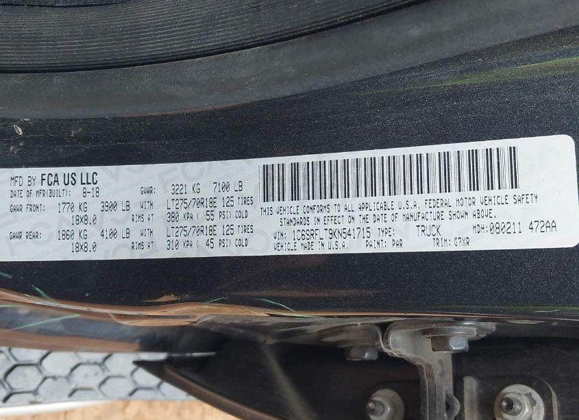 Photo 9 of 2019 Ram 1500 REBEL 4X4 5'7 BOX (VIN 1C6SRFLT9KN541715)