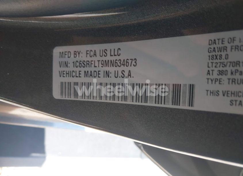 Photo 9 of 2021 Ram 1500 REBEL 4X4 5'7 BOX (VIN 1C6SRFLT9MN634673)