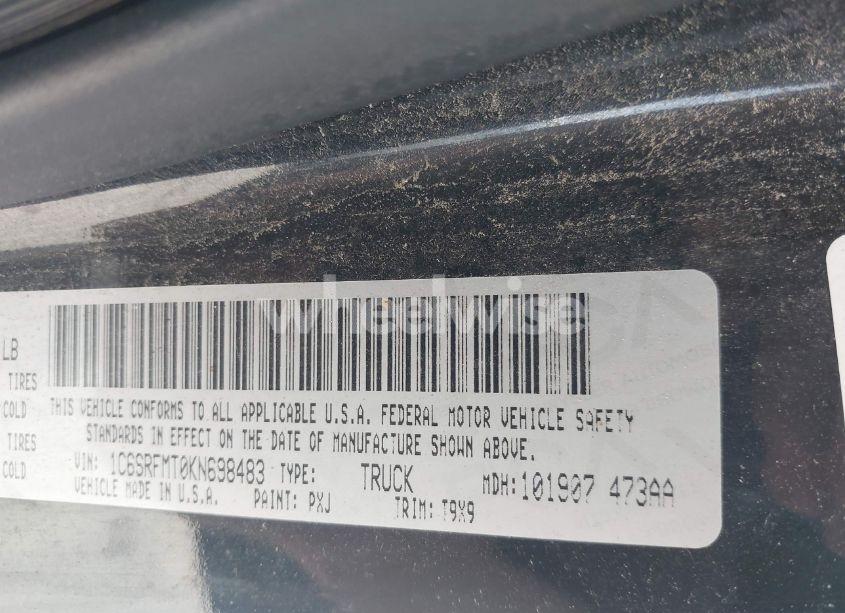 Photo 9 of 2019 Ram 1500 BIG HORN/LONE STAR 4X4 6'4 BOX (VIN 1C6SRFMT0KN698483)