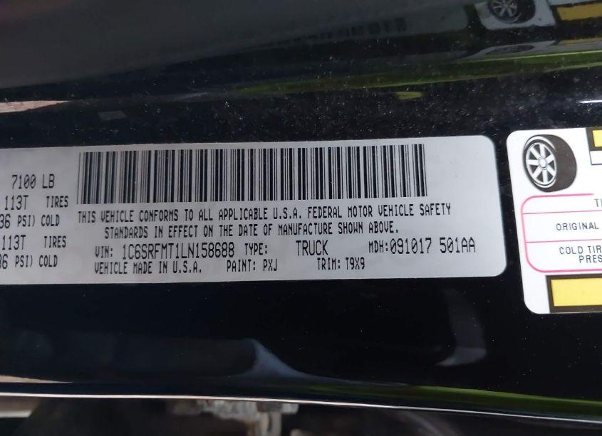 Photo 9 of 2020 Ram 1500 BIG HORN 4X4 6'4 BOX (VIN 1C6SRFMT1LN158688)