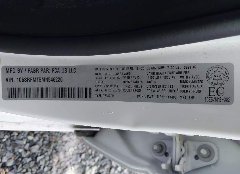 Photo 9 of 2021 Ram 1500 BIG HORN (VIN 1C6SRFMT5MN546220)