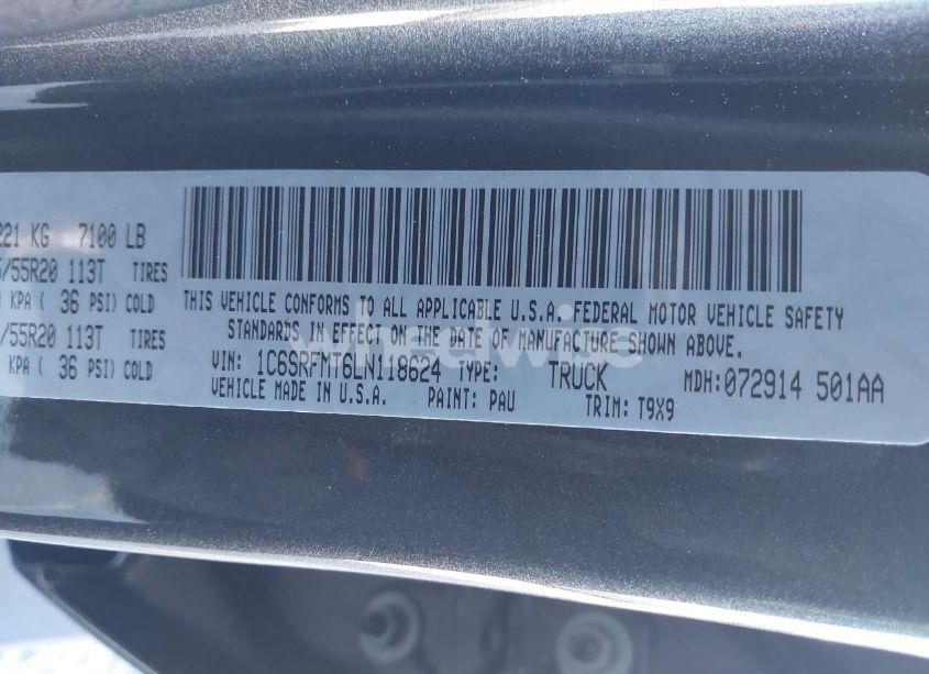 Photo 9 of 2020 Ram 1500 BIG HORN 4X4 6'4 BOX (VIN 1C6SRFMT6LN118624)