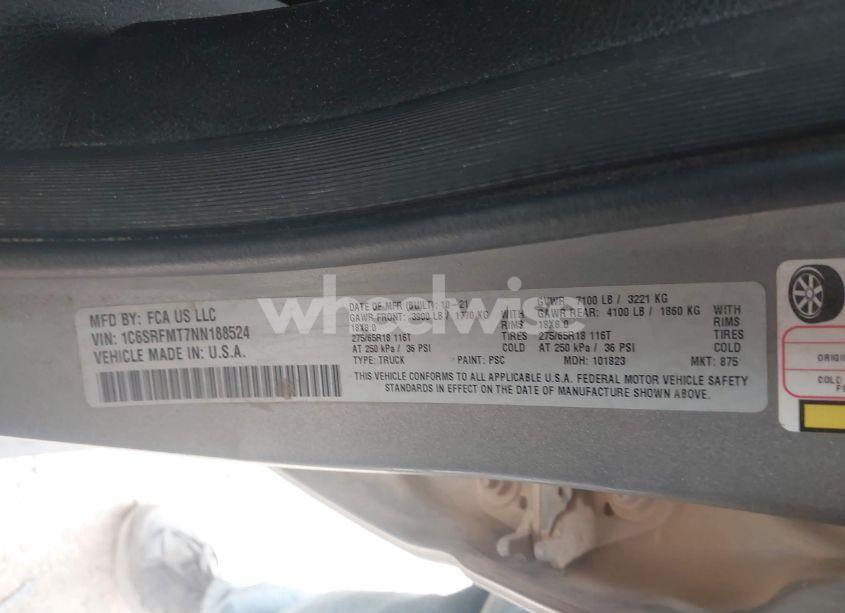 Photo 9 of 2022 Ram 1500 BIG HORN 4X4 6'4 BOX (VIN 1C6SRFMT7NN188524)