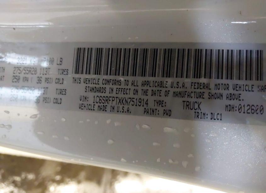 Photo 9 of 2019 Ram 1500 LIMITED 4X4 6'4 BOX (VIN 1C6SRFPTXKN751914)