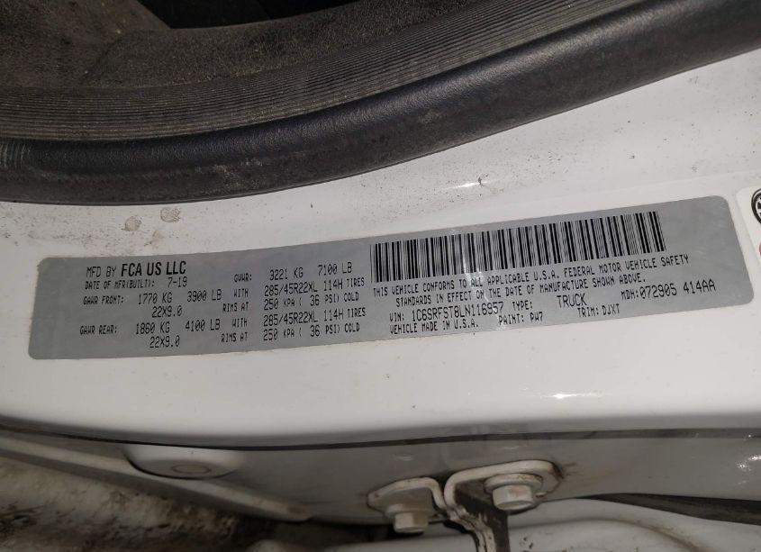 Photo 9 of 2020 Ram 1500 LARAMIE LONGHORN 4X4 6'4 BOX (VIN 1C6SRFST8LN116957)