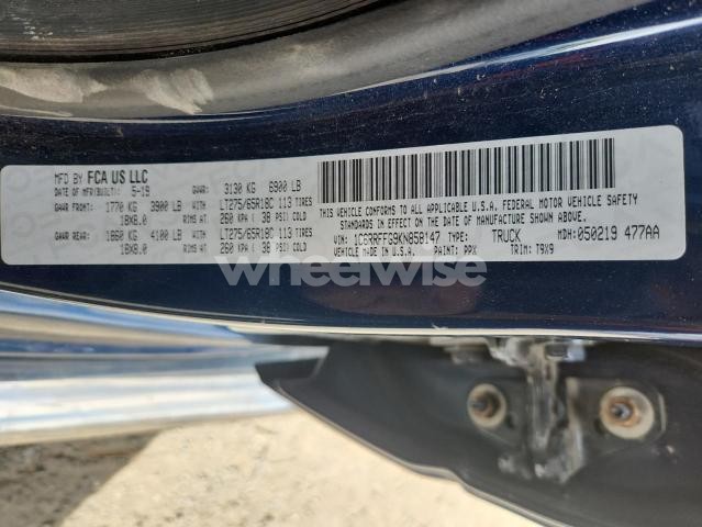 Photo 10 of 2019 RAM 1500 BIG HORN/LONE STAR (VIN 1C6SRFSTXKN655336)