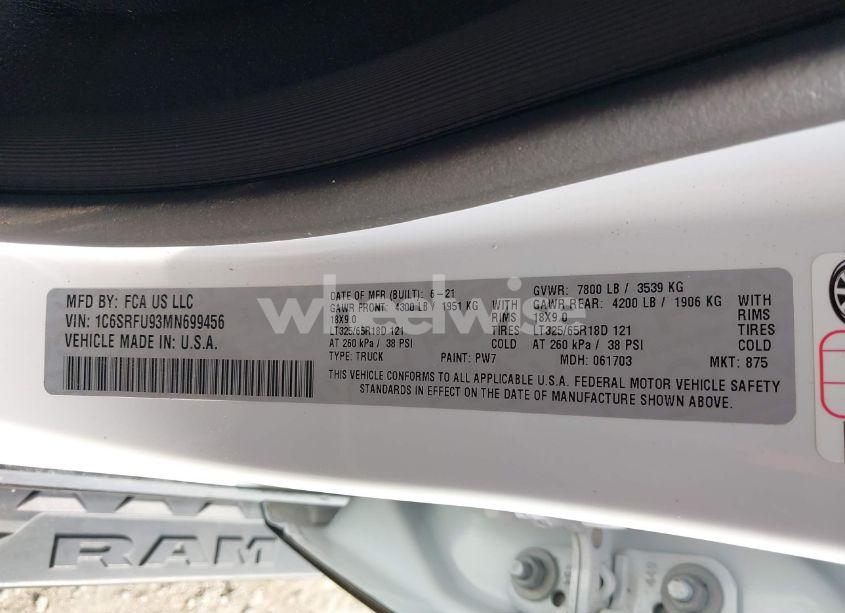Photo 9 of 2021 Ram 1500 TRX 4X4 5'7 BOX (VIN 1C6SRFU93MN699456)