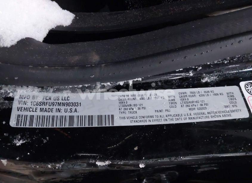 Photo 9 of 2021 Ram 1500 TRX 4X4 5'7 BOX (VIN 1C6SRFU97MN903031)