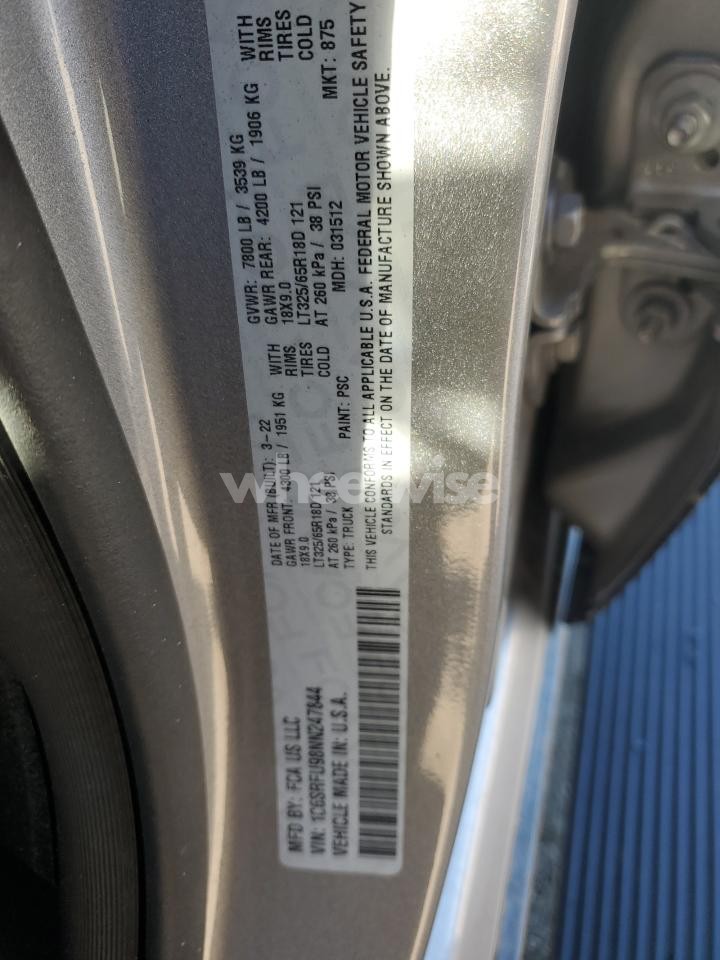 Photo 12 of 2022 RAM 1500 TRX (VIN 1C6SRFU98NN247844)