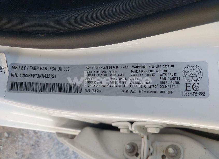 Photo 9 of 2022 Ram 1500 SPORT (VIN 1C6SRFVT3NN432751)