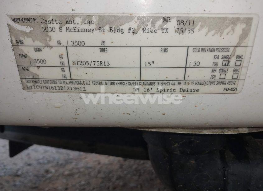 Photo 9 of 2011 Casita Camper TRAILER (VIN 1C9TB1613B1213612)