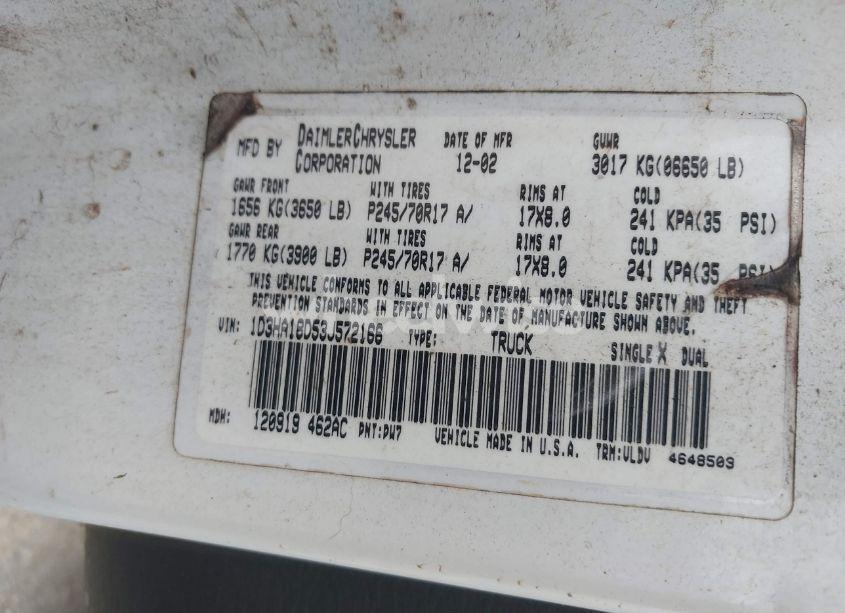 Photo 9 of 2003 Dodge Ram 1500 SLT/LARAMIE/ST (VIN 1D3HA18D53J572166)