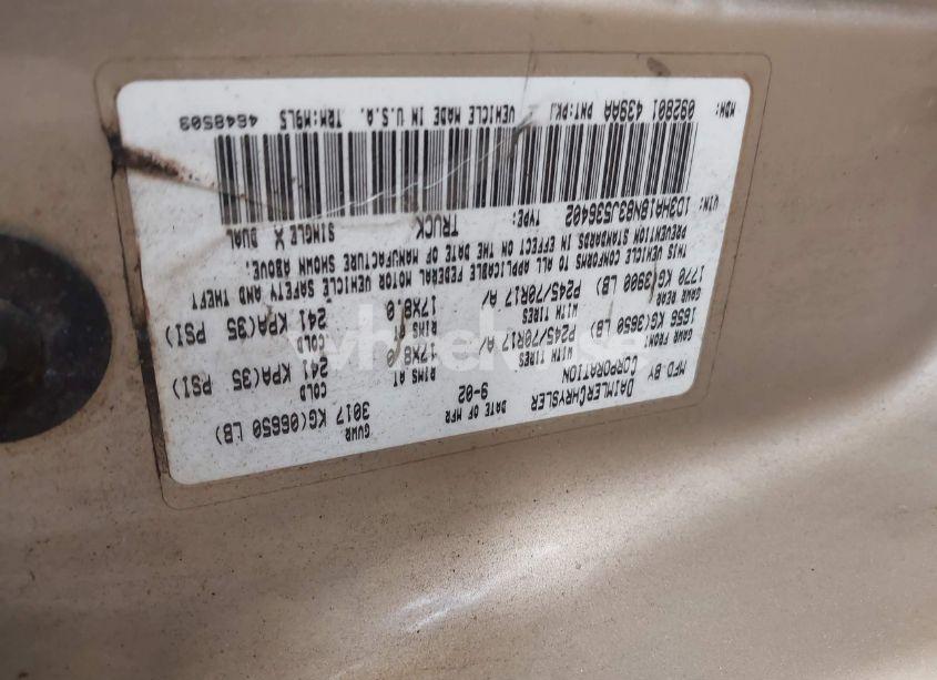 Photo 9 of 2003 Dodge Ram 1500 SLT/LARAMIE/ST (VIN 1D3HA18N83J536402)