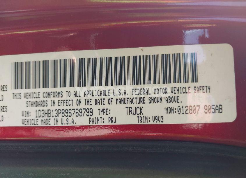 Photo 9 of 2009 Dodge Ram 1500 SLT/SPORT/TRX (VIN 1D3HB13P89S769799)