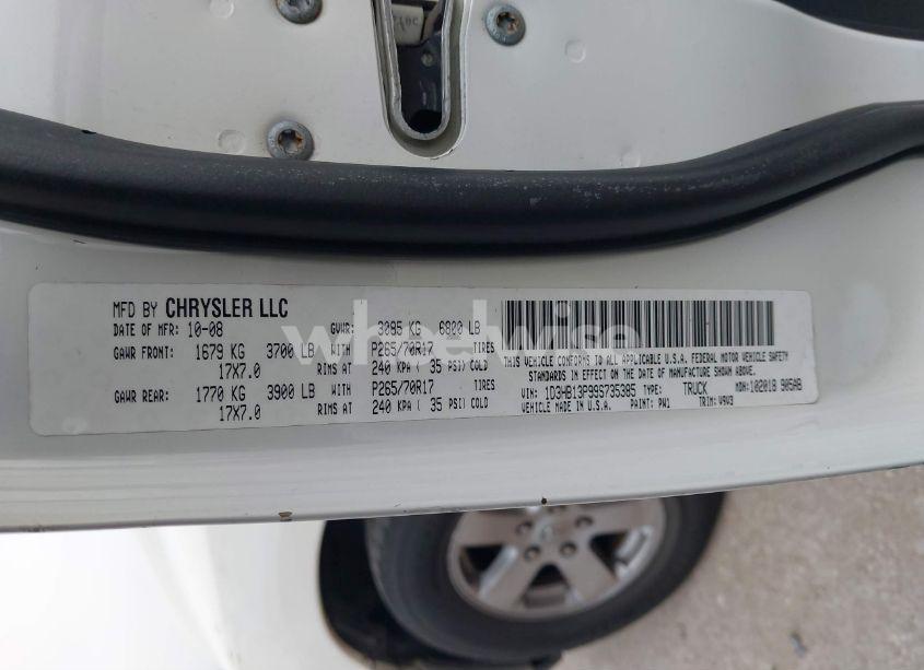 Photo 9 of 2009 Dodge Ram 1500 SLT/SPORT/TRX (VIN 1D3HB13P99S735385)