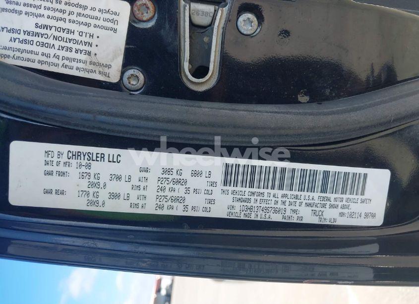 Photo 9 of 2009 Dodge Ram 1500 LARAMIE (VIN 1D3HB13T49S736019)