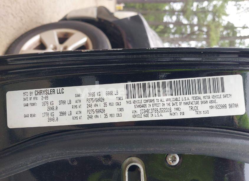 Photo 9 of 2009 Dodge Ram 1500 SLT/SPORT/TRX (VIN 1D3HB13T69J522316)