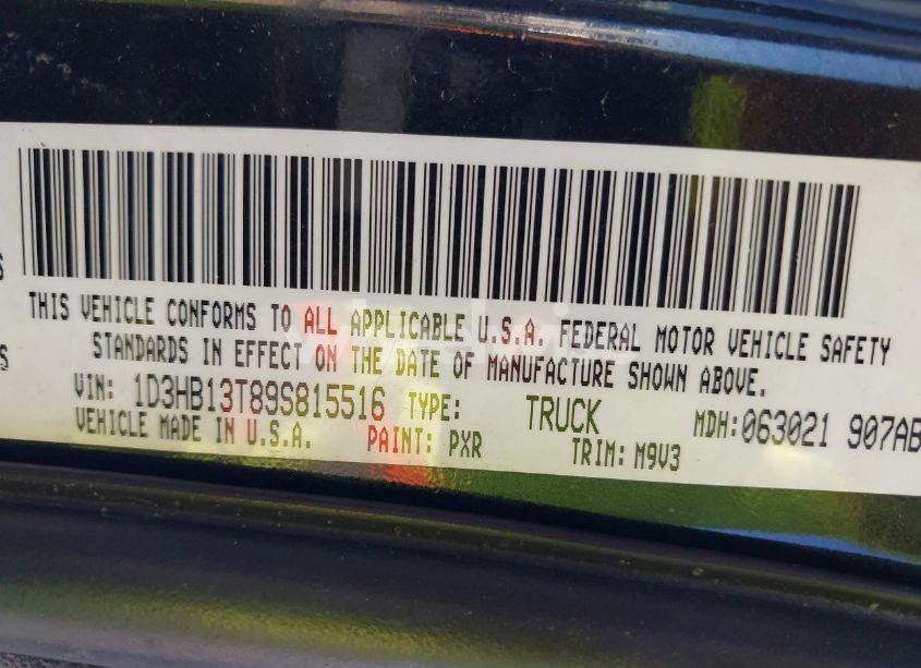 Photo 9 of 2009 Dodge Ram 1500 SLT/SPORT/TRX (VIN 1D3HB13T89S815516)