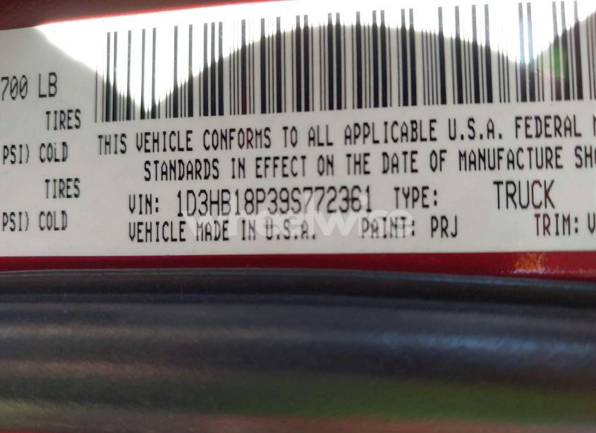 Photo 9 of 2009 Dodge Ram 1500 SLT/SPORT/TRX (VIN 1D3HB18P39S772361)