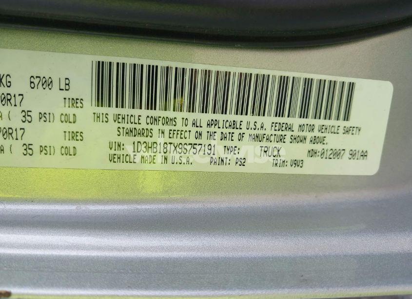 Photo 9 of 2009 Dodge Ram 1500 SLT/SPORT/TRX (VIN 1D3HB18TX9S757191)