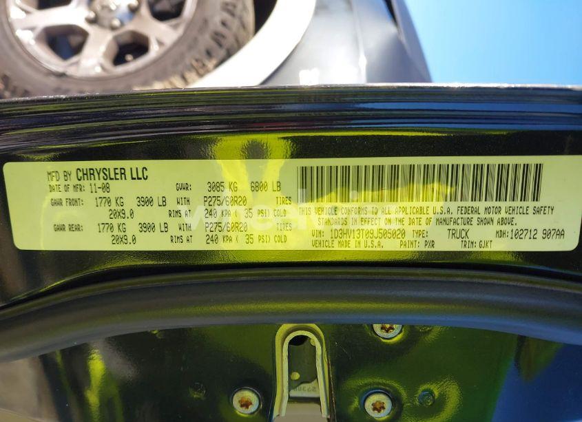 Photo 9 of 2009 Dodge Ram 1500 LARAMIE (VIN 1D3HV13T09J505020)