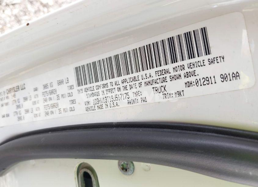 Photo 9 of 2009 Dodge Ram 1500 SLT/SPORT/TRX (VIN 1D3HV13T19J517175)