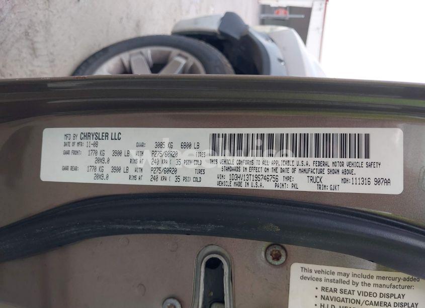 Photo 9 of 2009 Dodge Ram 1500 LARAMIE (VIN 1D3HV13T19S746756)