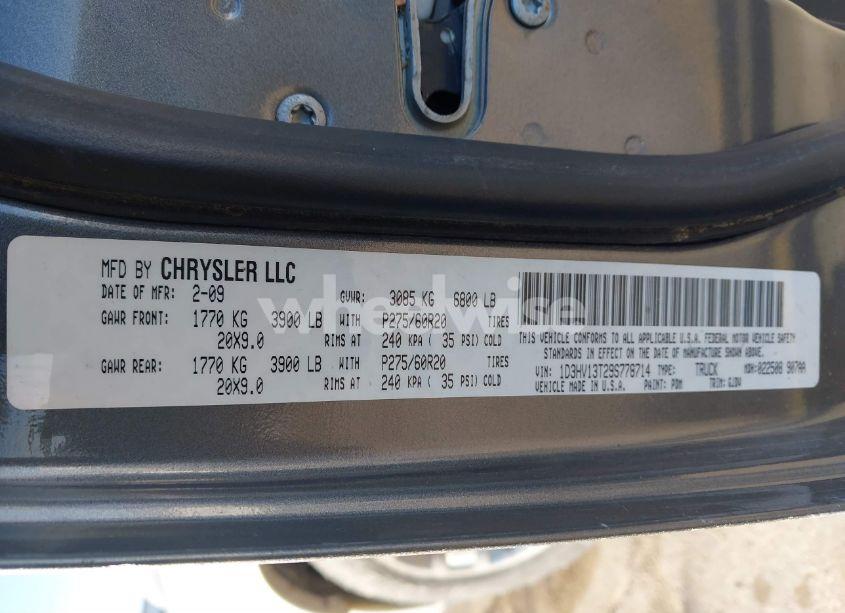 Photo 9 of 2009 Dodge Ram 1500 LARAMIE (VIN 1D3HV13T29S778714)