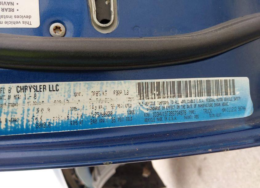 Photo 9 of 2009 Dodge Ram 1500 LARAMIE (VIN 1D3HV13T39S734978)