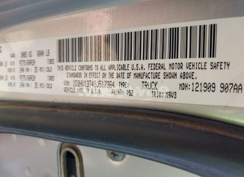 Photo 9 of 2009 Dodge Ram 1500 SLT/SPORT/TRX (VIN 1D3HV13T49J517364)