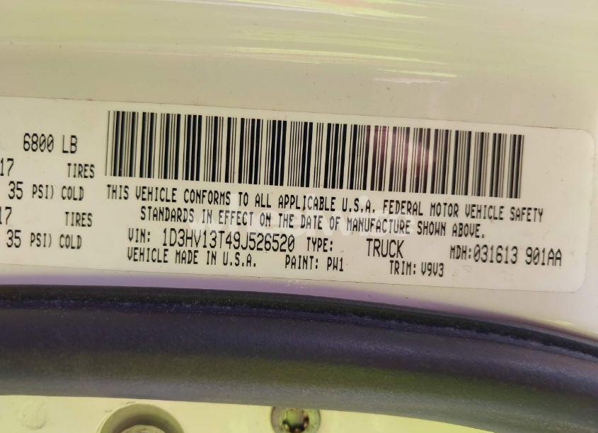 Photo 9 of 2009 Dodge Ram 1500 SLT/SPORT/TRX (VIN 1D3HV13T49J526520)