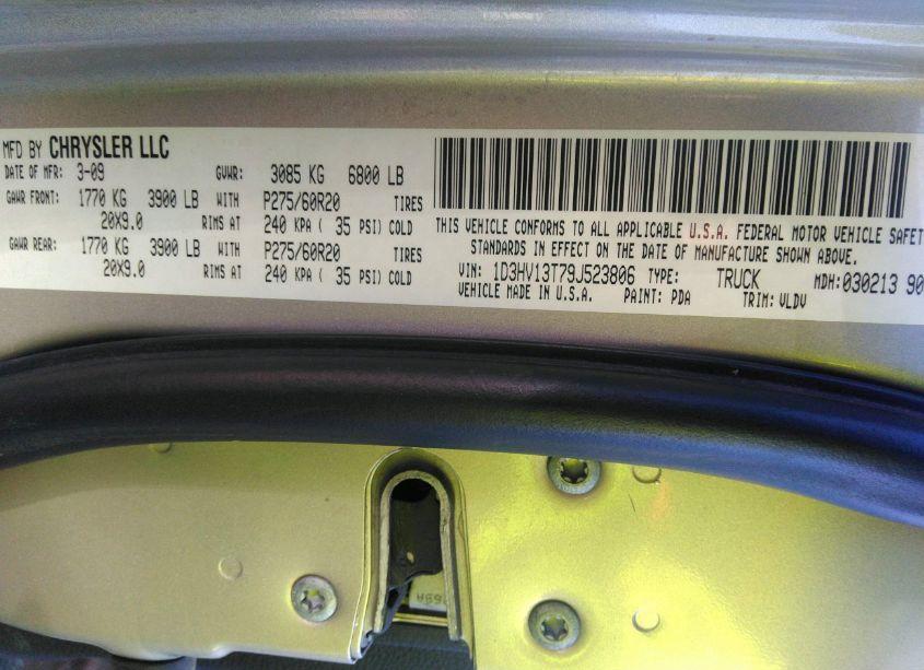 Photo 9 of 2009 Dodge Ram 1500 LARAMIE (VIN 1D3HV13T79J523806)