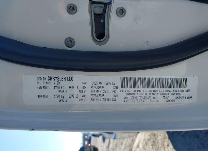 Photo 9 of 2009 Dodge Ram 1500 SLT/SPORT/TRX (VIN 1D3HV13T89S809478)