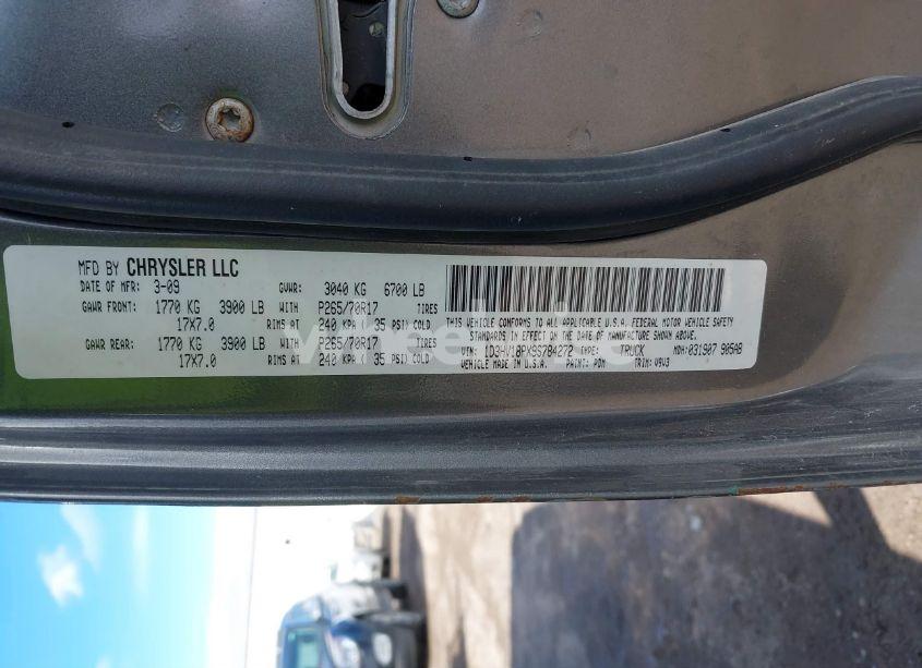 Photo 9 of 2009 Dodge Ram 1500 SLT/SPORT/TRX (VIN 1D3HV18PX9S784272)