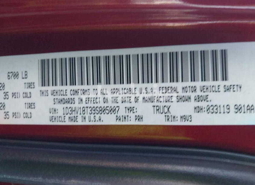 Photo 9 of 2009 Dodge Ram 1500 SLT/SPORT/TRX (VIN 1D3HV18T39S805007)