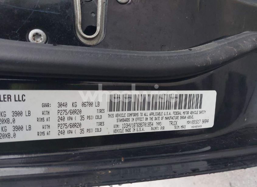 Photo 9 of 2009 Dodge Ram 1500 SLT/SPORT/TRX (VIN 1D3HV18T69S701854)