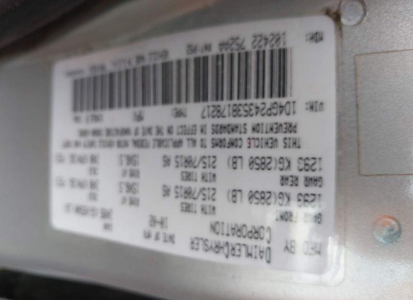 Photo 9 of 2003 Dodge Grand CARAVAN SE (VIN 1D4GP24353B178217)