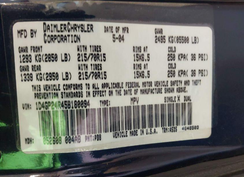 Photo 9 of 2006 Dodge Grand CARAVAN SE (VIN 1D4GP24R16B726836)