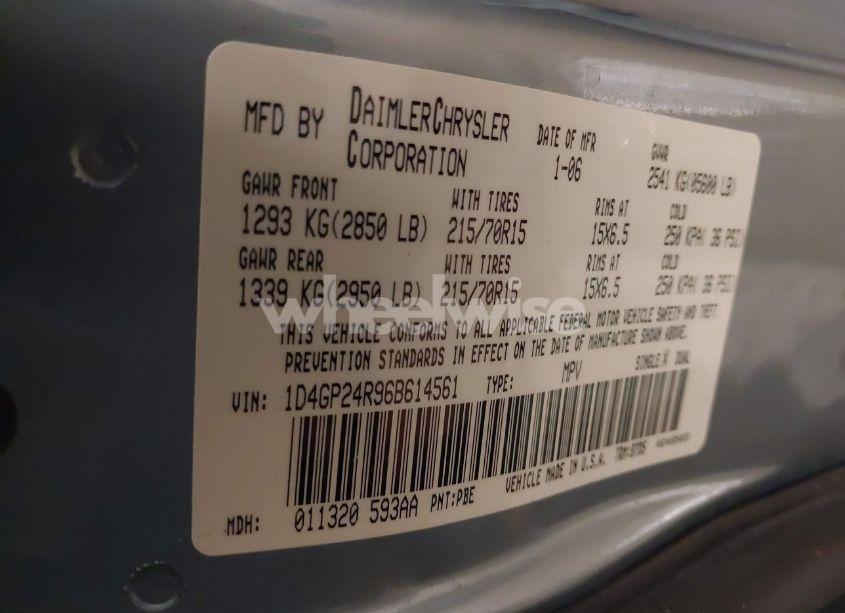 Photo 9 of 2006 Dodge Grand CARAVAN SE (VIN 1D4GP24R96B614561)