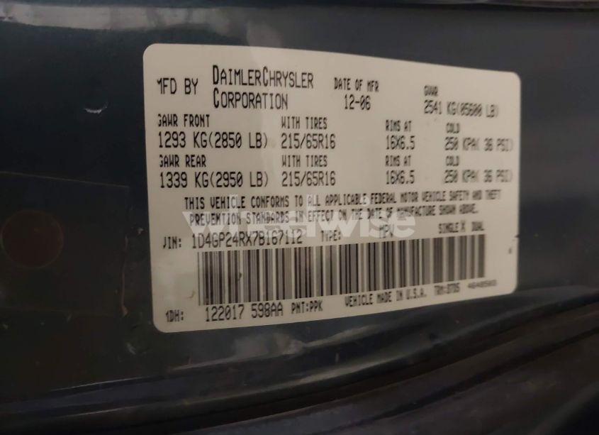 Photo 9 of 2007 Dodge Grand CARAVAN SE (VIN 1D4GP24RX7B167112)