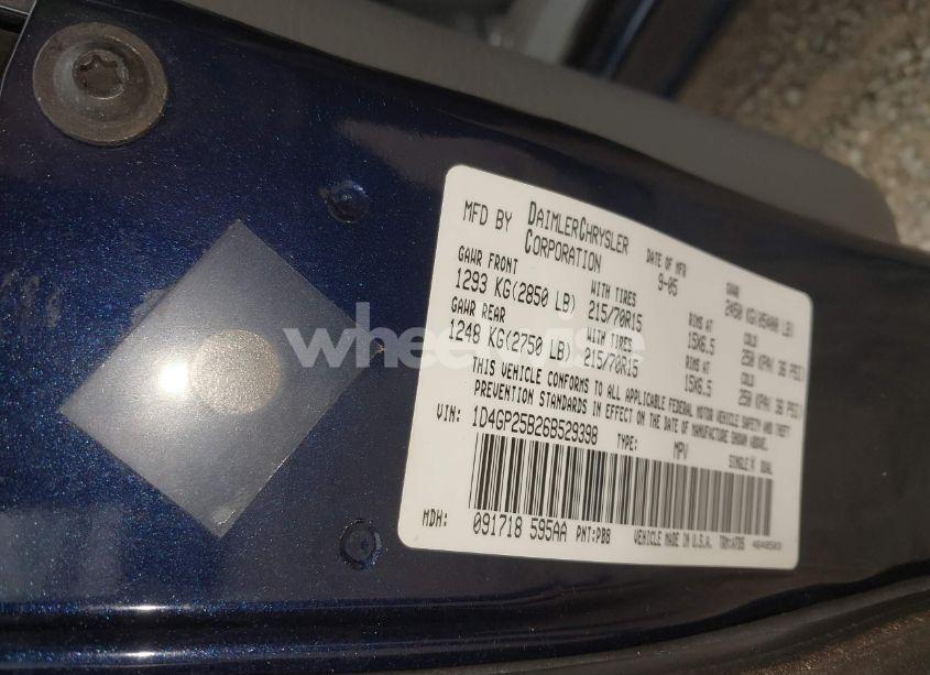 Photo 9 of 2006 Dodge Caravan SE (VIN 1D4GP25B26B529398)